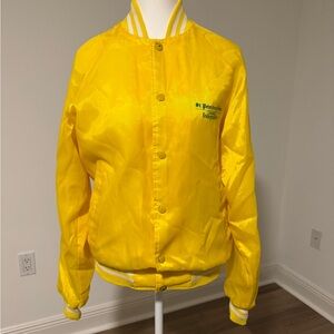Vintage Whang Vibrant Yellow Jacket with Striped Cuffs
